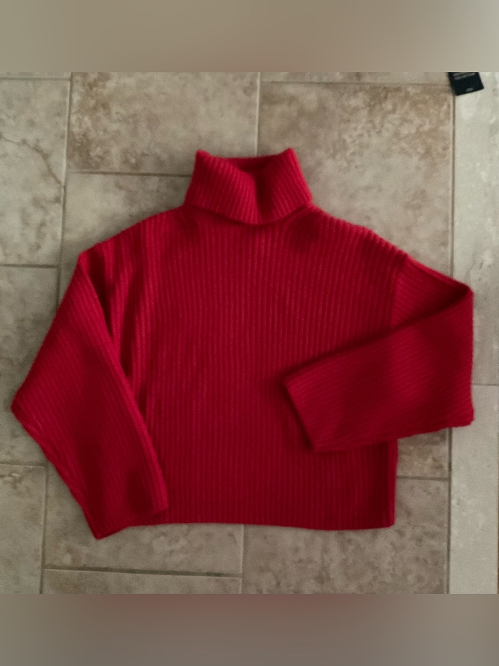 H&M Red Turtleneck Ribbed Women's Sweater